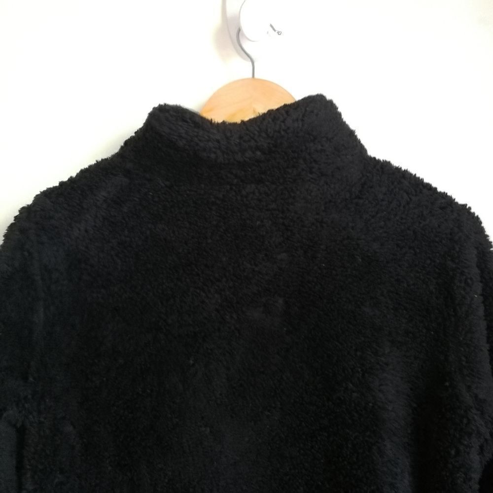 Vie EN ROSE Black Teddy Cosy Warm Cat Embroidery Half Zip Up Sweater Size Small - Picture 10 of 15